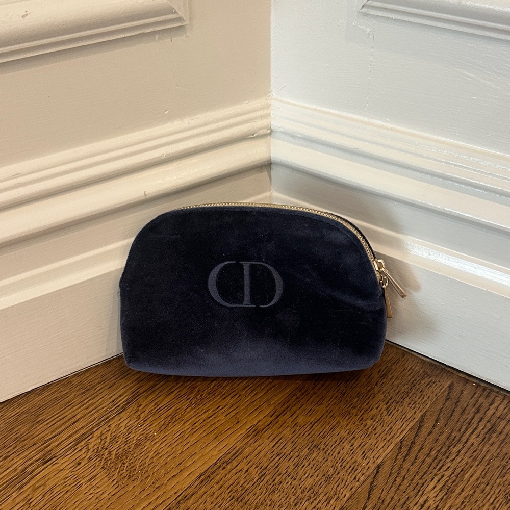 Dior Midnight Blue Velvet Cosmetic Bag